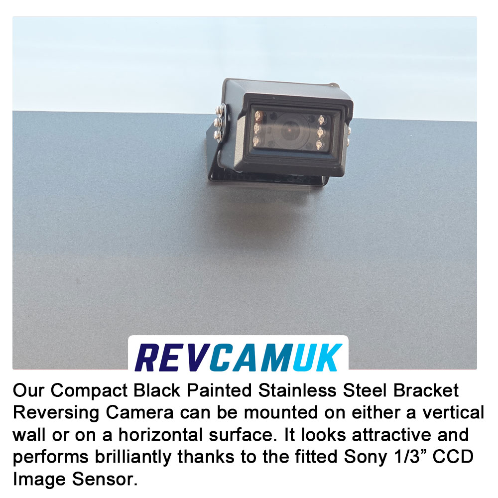Compact Black Reversing Camera - Sony CCD 700TVL - Stainless Steel Bracket - 4-Pin
