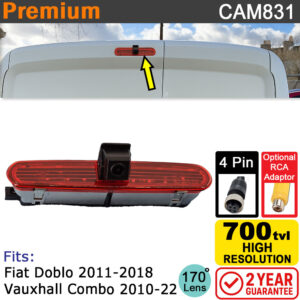 Fiat Doblo & Vauxhall Combo Brake Light Reversing Camera | CAM831