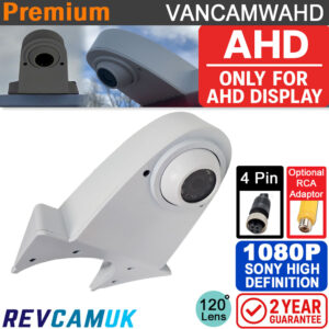 White Roof / Overhang Reversing Camera - 1080P AHD - For AHD Displays