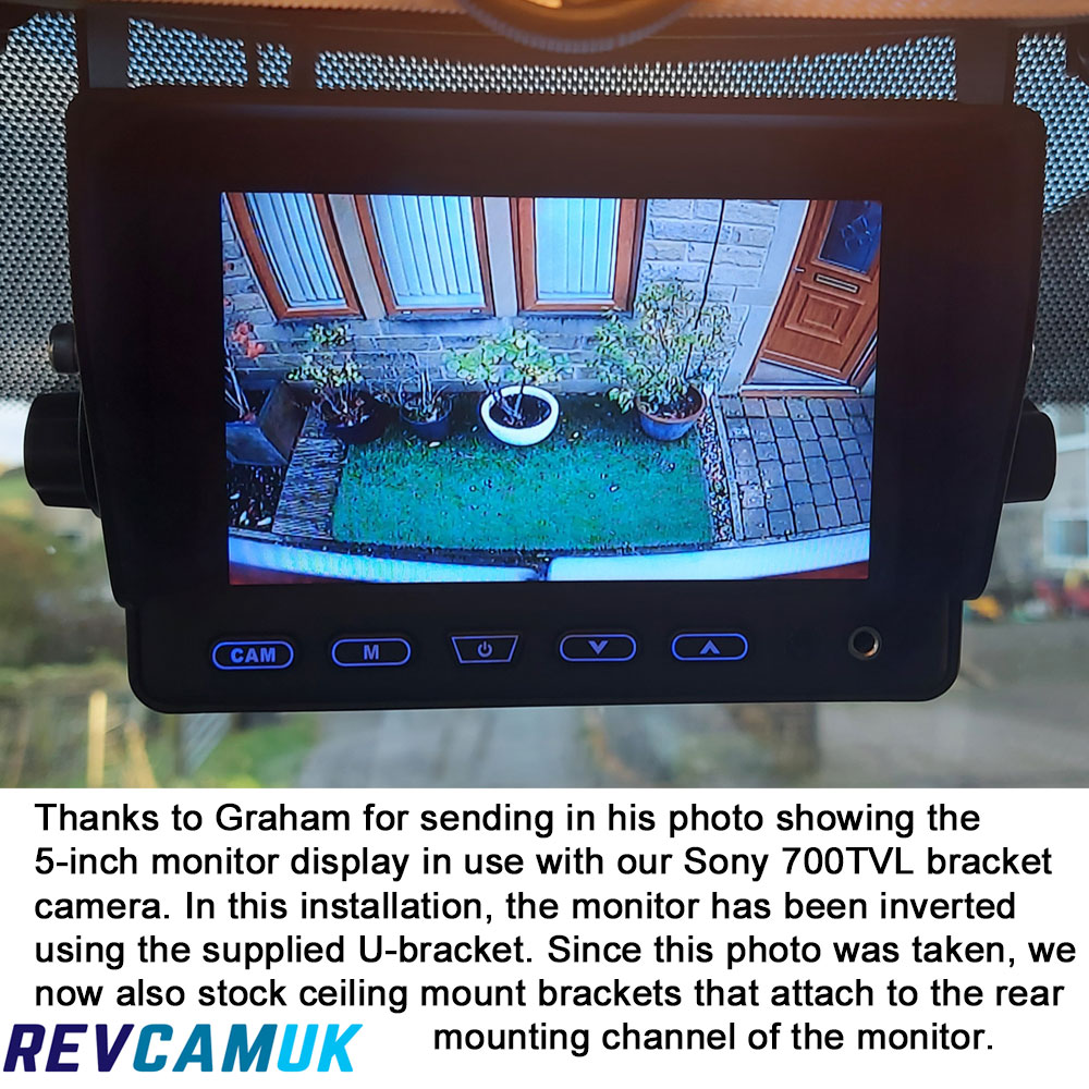 Black Sony CCD Bracket Reversing Camera Kit with 5" Dash Monitor - PM51B