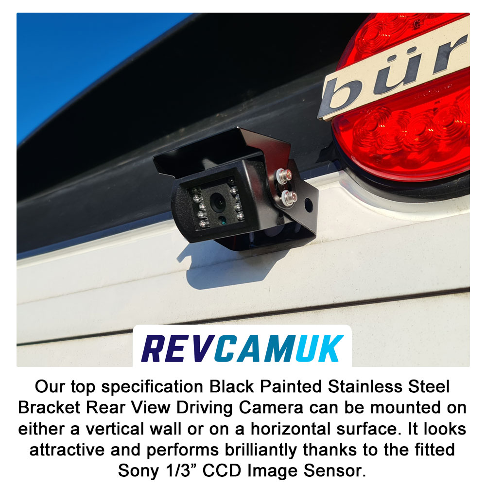 Black Bracket Reversing Camera Kit with Sony CCD or AHD image sensor + Mirror Monitor - PM31B