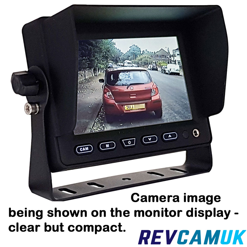 5" Dash Monitor + Sony CCD White Twin Lens Bracket Reversing & Rearview Camera Kit - PM53W