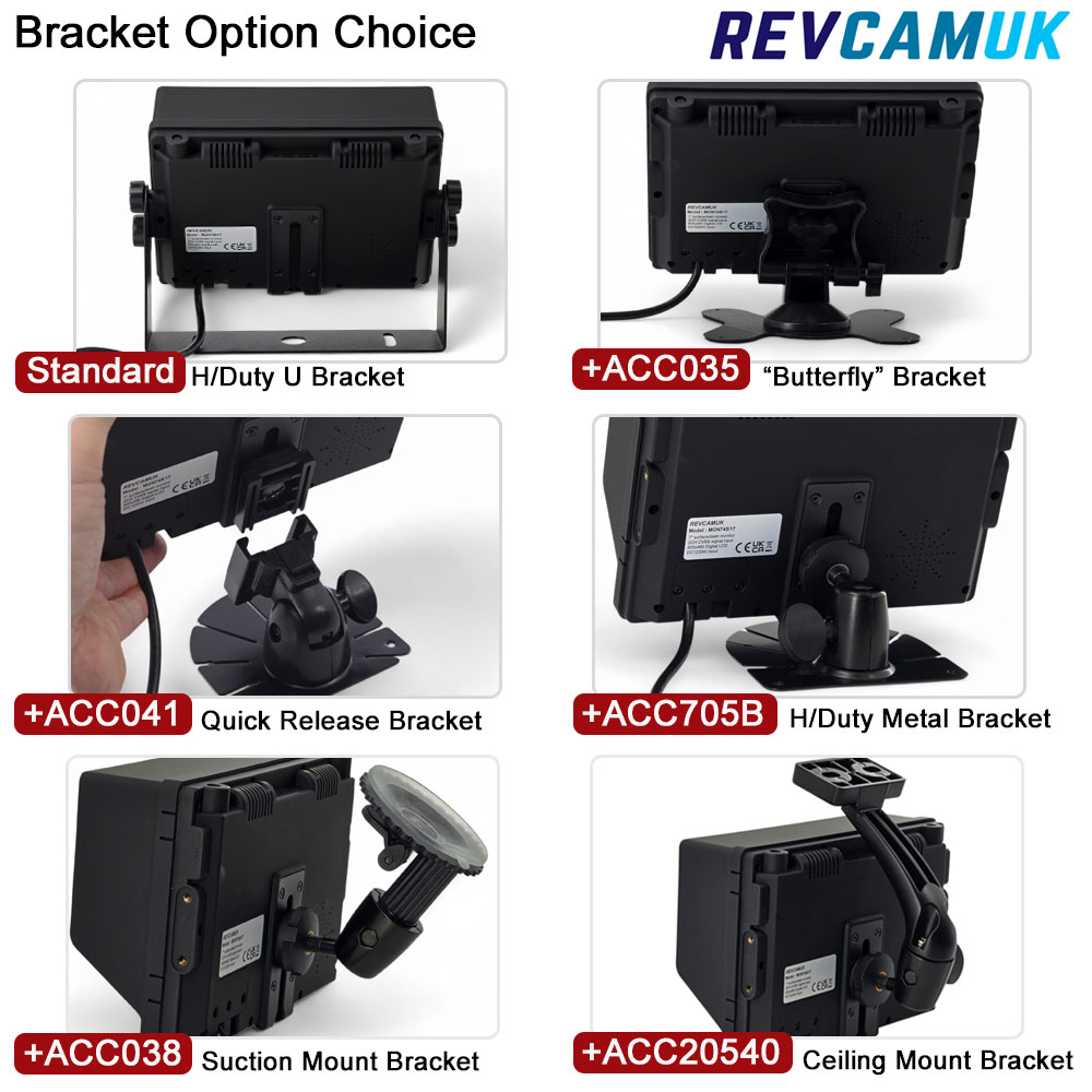 7" monitor display for rear camera - 2x 4 pin inputs | MON17