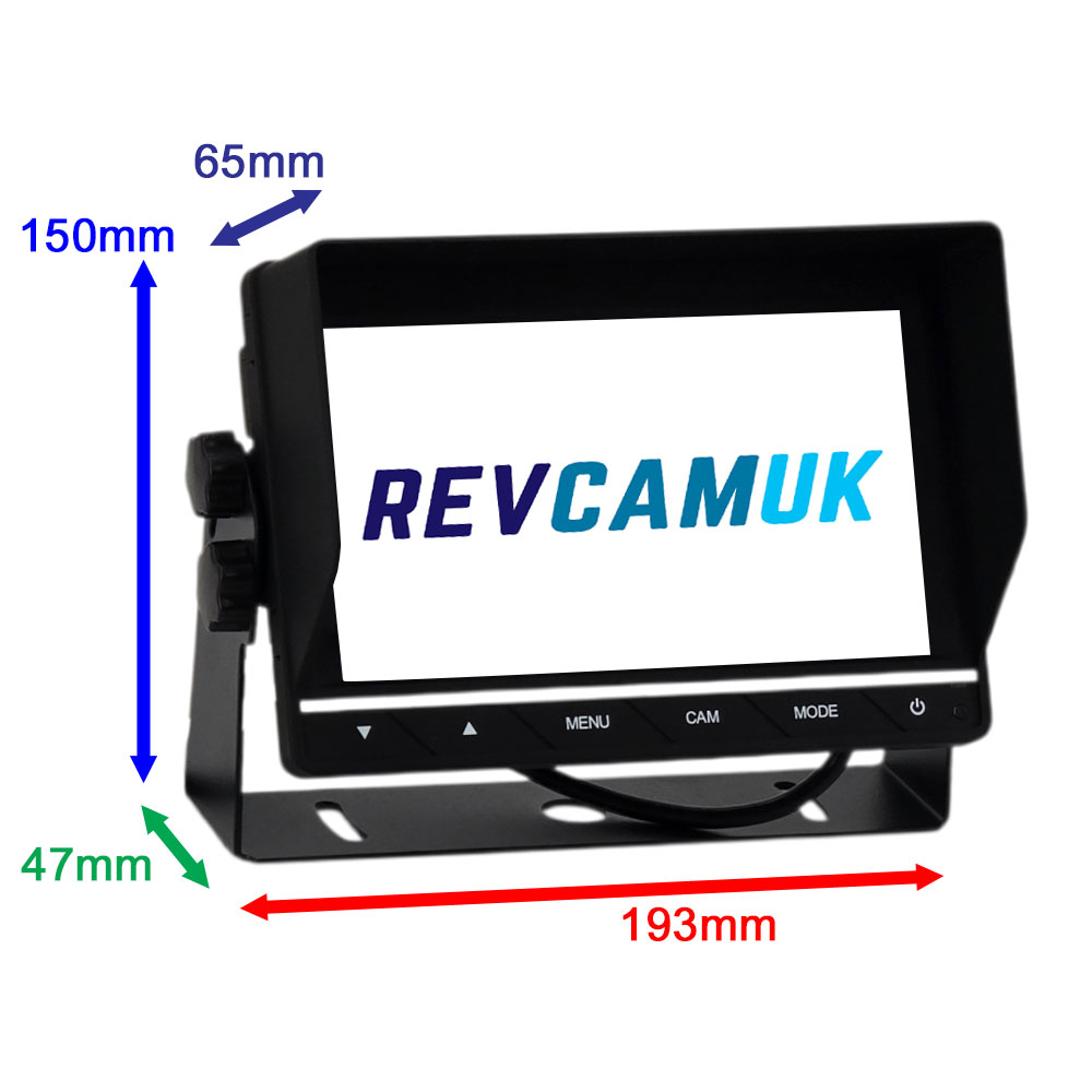 7" monitor display for rear camera - 2x 4 pin inputs | MON17