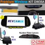 Number Plate Wireless Reverse Camera Kit with 7" mirror monitor | DW35A