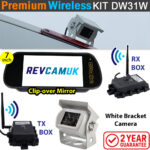 Sony CCD White Bracket Wireless Reverse / Rear View Camera with 7" mirror monitor | DW31W