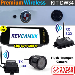 Sony CCD Bullet/Flush/Bumper Wireless Parking Camera Kit with 7" mirror monitor | DW34