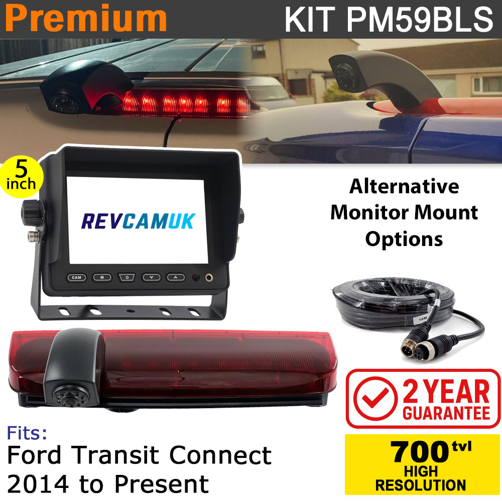 Ford Transit Connect Brake Light Reversing Camera kit with 5" Monitor - PM59BLS