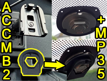 Image showing bracket option to attach direct to windscreen on Berlingo Combo Partner Proace City Vans